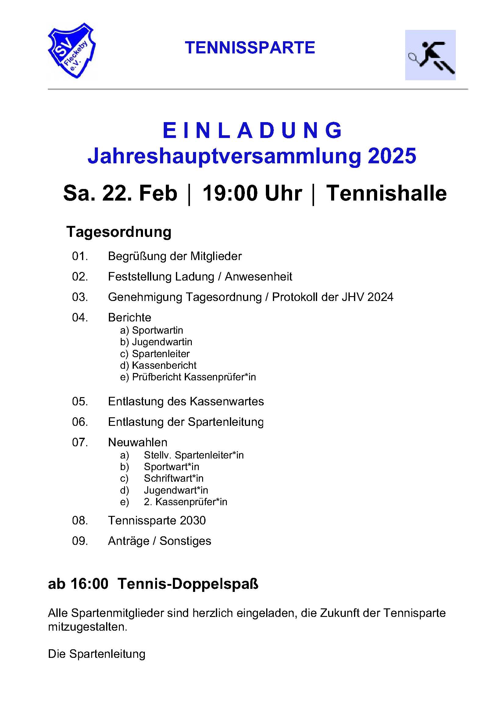 2025 Jahreshaupt Einladung